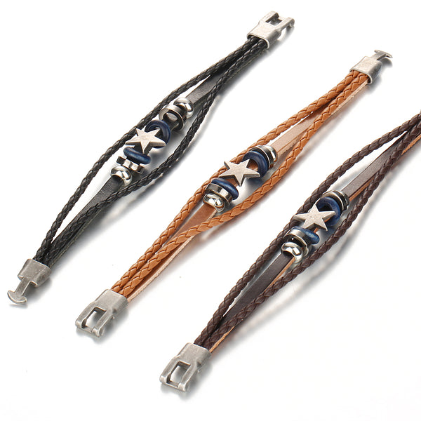 Geometrical Leather Wristband