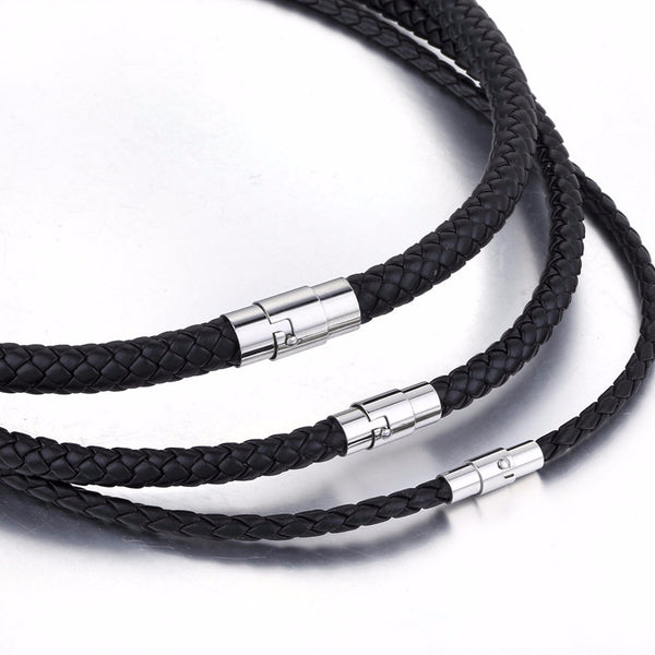 Thin Black Braided Cord Rope Bracelet