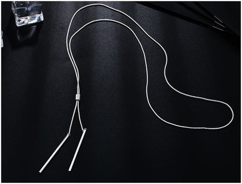 Gold Metal Collier Long Pendant Necklace