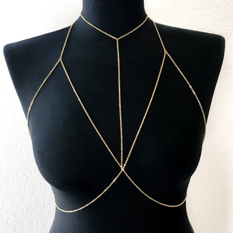 Gold/Silver Color Bra Body Necklace