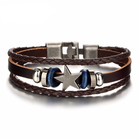 Geometrical Leather Wristband