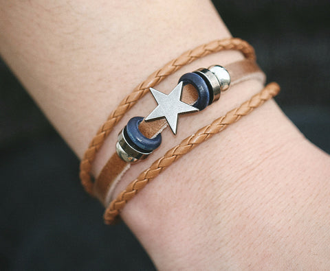 Geometrical Leather Wristband