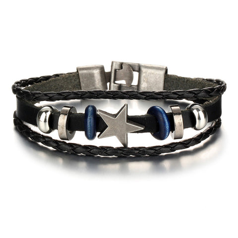 Geometrical Leather Wristband