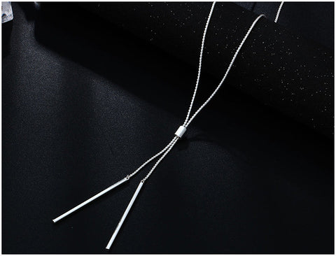 Gold Metal Collier Long Pendant Necklace